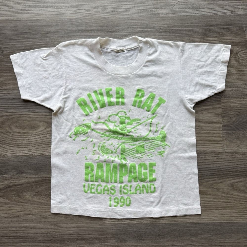 Vintage 80s 1990 River Rat Rampage Single Stitch T Shirt Youth M 10-12 Rare